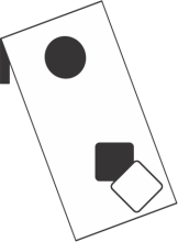 Board with circular hole and bean bags 