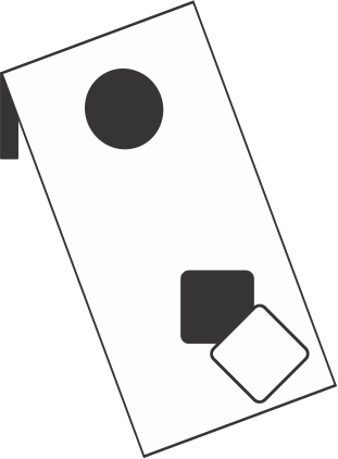 Board with circular hole and bean bags 