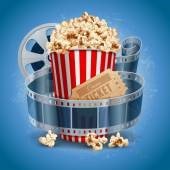 Popcorn and movie film