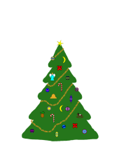 Christmas tree with different decorations