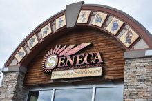 Sign outside of building: Seneca Gaming and Entertainment