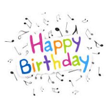 Happy Birthday with music notes