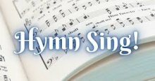 Hymn Sing with music notes in the background