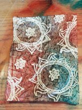 Sun like design on a piece of fabric