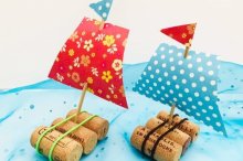 Boat made out of corks