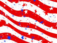 Red and white stripes with blue stars
