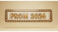 Lighted sign that says prom 2026